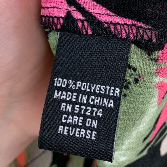 Ronnie Salloway Bright Floral Layered Cropped Bell Sleeve Blouse Top Large - Picture 6 of 7